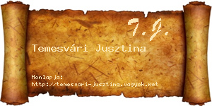 Temesvári Jusztina névjegykártya
