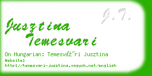jusztina temesvari business card